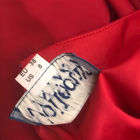 Collectif Vintage Medium‎ Size 8 Red Button Front Cut-out Retro Swing Dress 50s - Picture 10 of 12